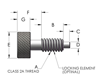 Metal Knob Plunger Pin Line Drawing